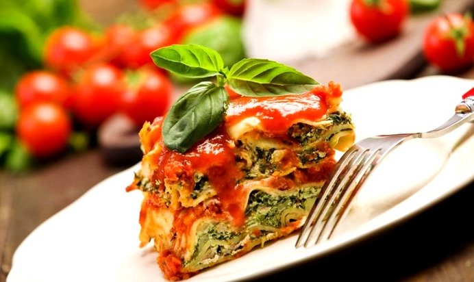 Вегетарианская лазанья со шпинатом