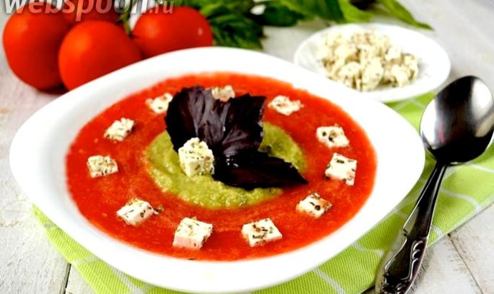 Овощной суп-смузи с брынзой