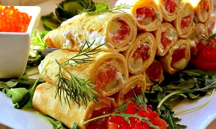 Роллы из омлета