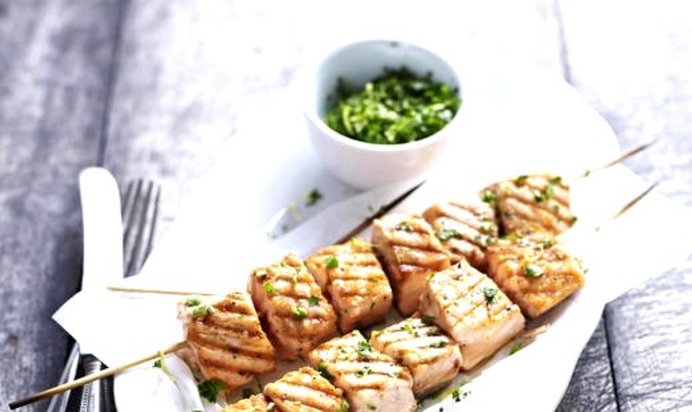 Шашлык из красной рыбы