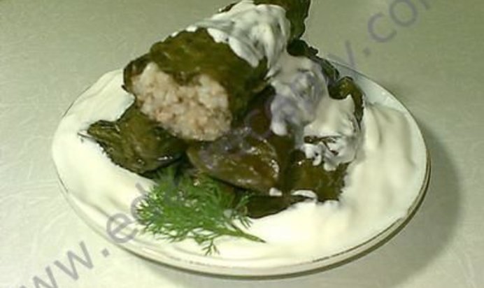 Голубцы в виноградных листьях