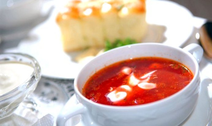 Борщ на говяжьем бульоне