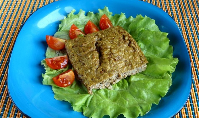 Печеночная запеканка с булгуром