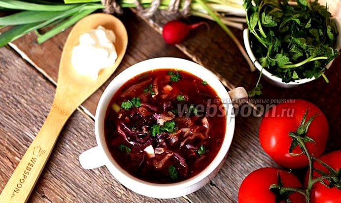 Борщ с молодым чесноком