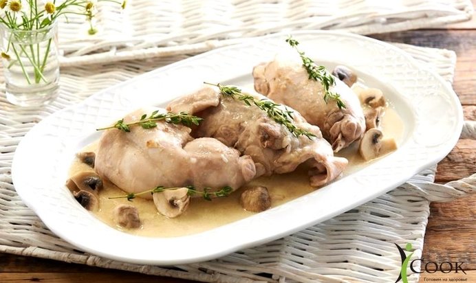 Фрикасе из кролика с белым вином