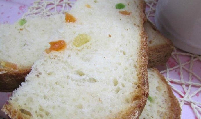 Хлеб белый с цукатами в хлебопечке