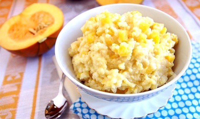 Простая пшенная каша с тыквой