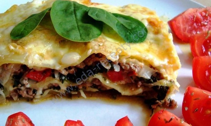 Лазанья со шпинатом и сыром