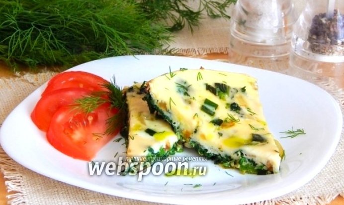 Зелёный омлет с крапивой