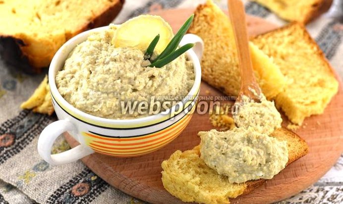 Бутербродная намазка из сардин, яиц и плавленного сырка