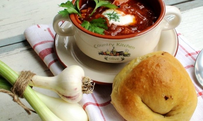 Борщ, томленный в духовке