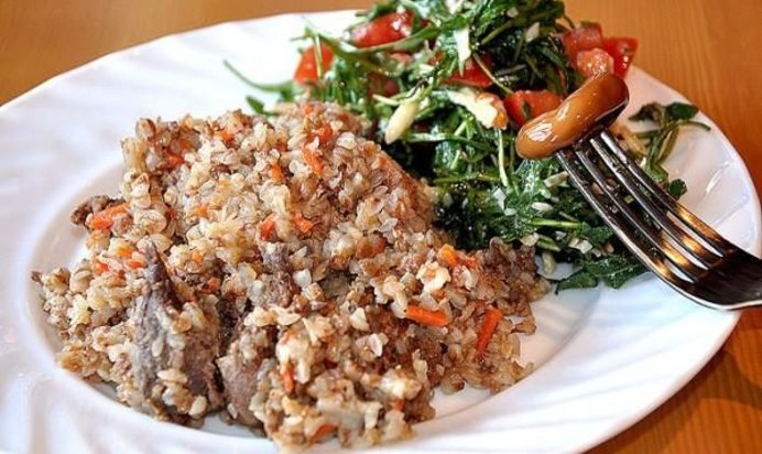 Гречневая каша с мясом в мультиварке