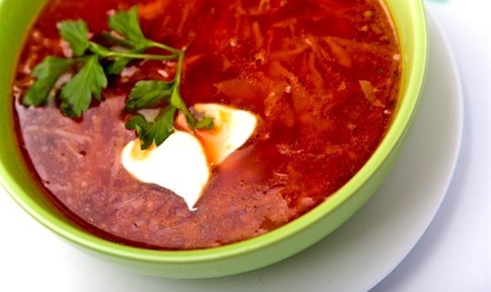 Борщ украинский на свиных ребрах