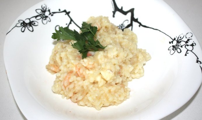 Нежное ризотто с креветками