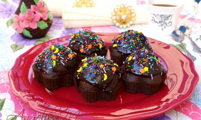 Постные кофейные кексы с шоколадом