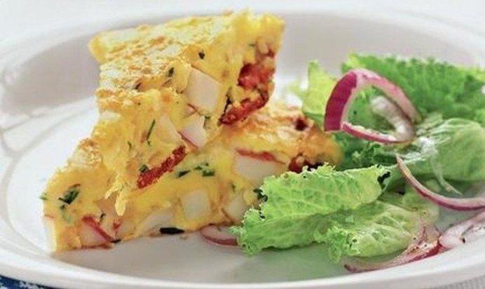 Испанский омлет с картофелем и чоризо