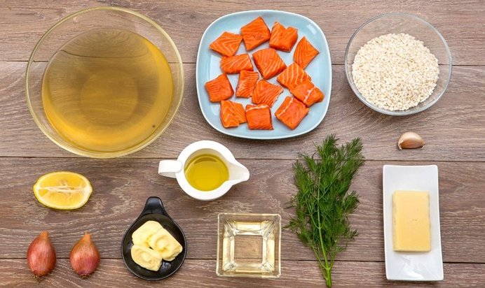 Ризотто с семгой