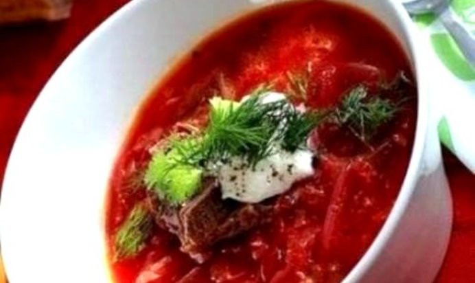 Борщ со свекольной ботвой