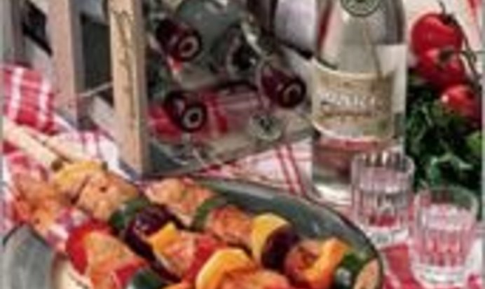 Шашлык из индейки с овощами