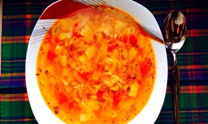 Борщ из куриного филе