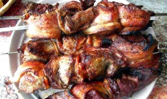 Шашлык с беконом
