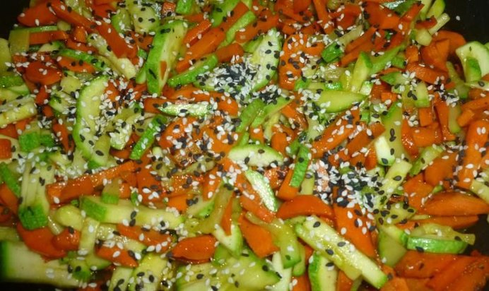 Овощи в медовом соусе