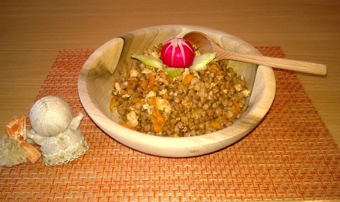 Гречка по-купечески с куриным фаршем