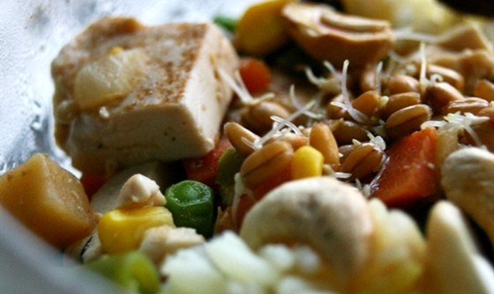 Вегетарианский рис с тофу