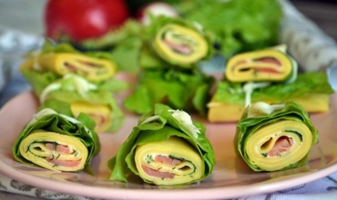 Роллы из блинов