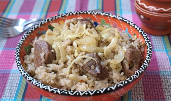 Плов с машем и телятиной