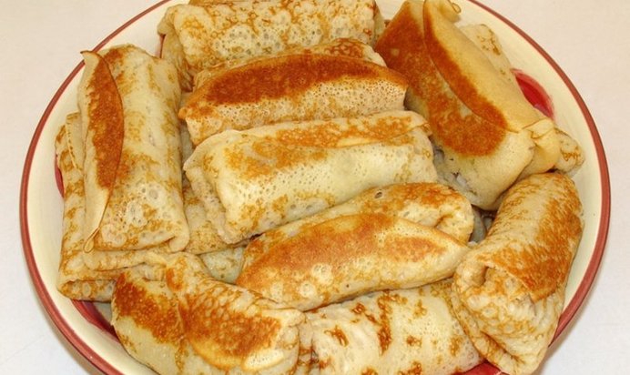 Блины с куриным фаршем