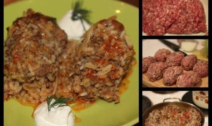 Ленивые голубцы в сметанном соусе