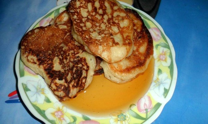 Творожно - яблочные оладьи с корицей