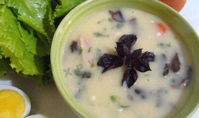 Суп пюре на курином бульоне из шампиньонов