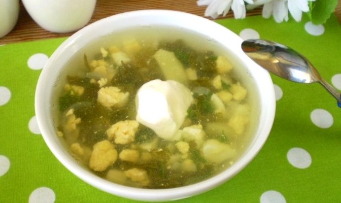 Постный зеленый борщ