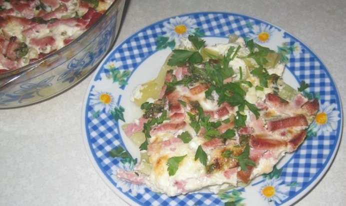 Запеканка с ветчиной