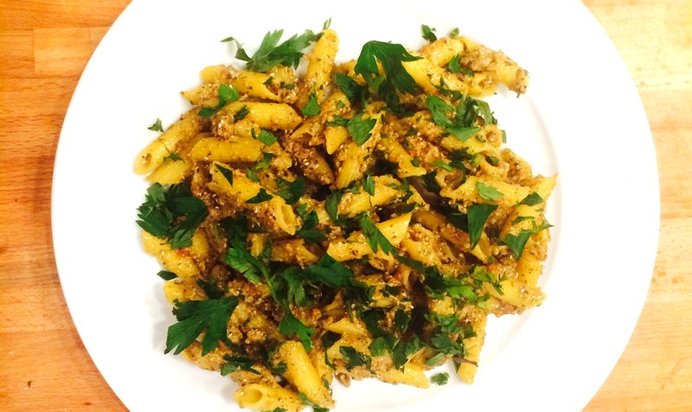 Пенне с песто из вяленых помидоров