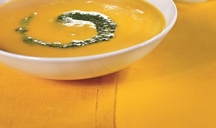Морковный суп с песто