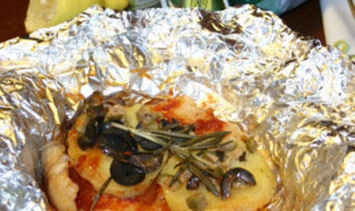 Горячая рыбная закуска с оливками