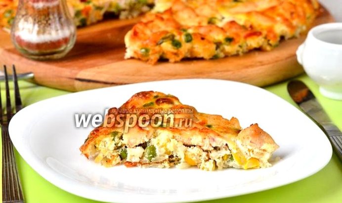 Запеканка с куриным филе и гавайской смесью