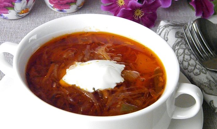 Борщ с кислой капустой