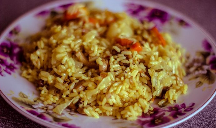 Постный грибной плов