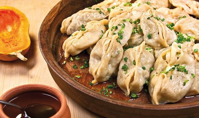 Манты с тыквой и куриным фаршем