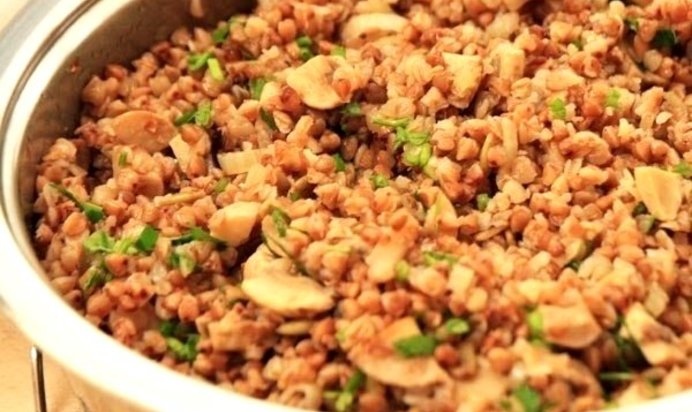 Гречка, запеченная с грибами