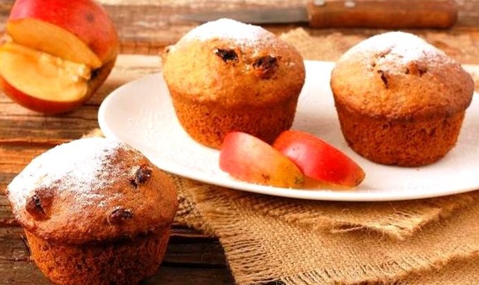 Постные яблочные кексы