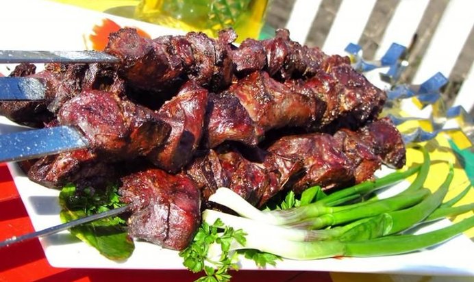 Шашлык из свиного сердца