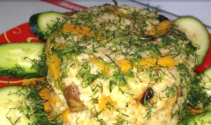 Плов из бурого риса