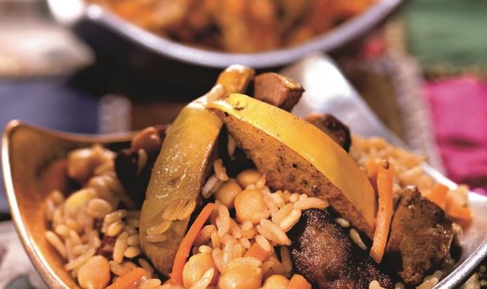 Плов с говядиной и нутом