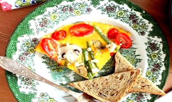 Омлет с фасолью стручковой