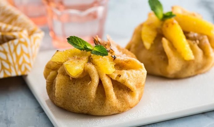 Пирожные из блинчиков с апельсинами